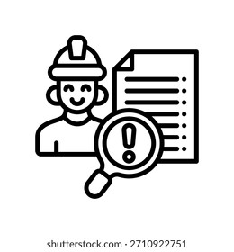 Ilustração do vetor da linha do ícone de auditoria de segurança