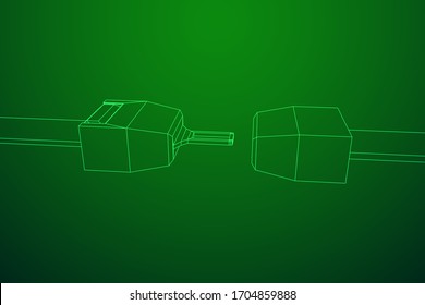 Safety auto seat belt open. Wireframe low poly mesh vector illustration.