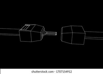 Safety auto seat belt open. Wireframe low poly mesh vector illustration.