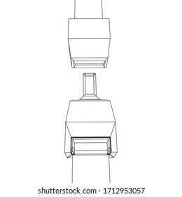 Safety auto seat belt open. Wireframe low poly mesh vector illustration.