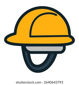 Safety awareness with helmet icon