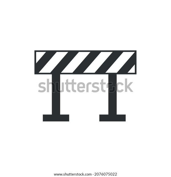 Safety barricade,\
barrier, roadblock icon. attention icon. warning symbol vector icon\
for web on white\
background