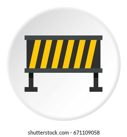 Safety barricade icon in flat circle isolated vector illustration for web