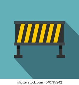 Safety Barricade Icon. Flat Illustration Of Safety Barricade Vector Icon For Web Isolated On Baby Blue Background