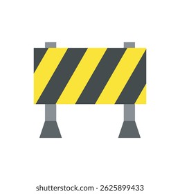 Safety barricade icon vector illustration. Project construction, safeguard, hazard and industrial sign vector design illustration. 