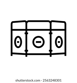 safety barricade line icon vector. safety barricade sign. isolated contour symbol black illustration
