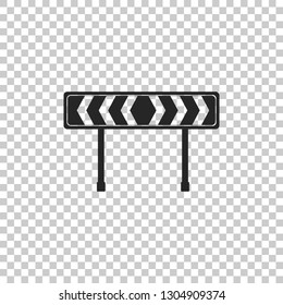 Safety barricade symbol icon isolated on transparent background. Traffic sign road. Road block sign. Flat design. Vector Illustration