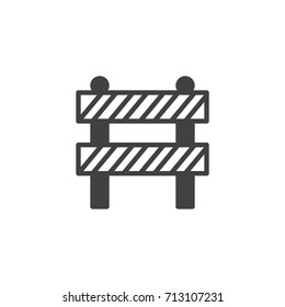 Safety barrier icon vector, filled flat sign, solid pictogram isolated on white. Symbol, logo illustration.