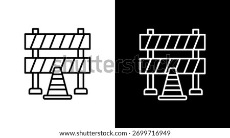 Safety Barrier White Icon Set Design