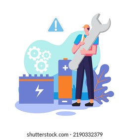 Safety battery flat style illustration design