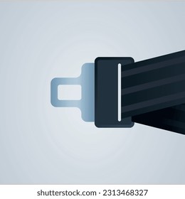 Safety belt and fasten your seat belt journey safety first concept flat vector illustration.