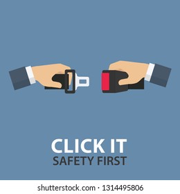 Safety Belt. Safety First concept. Fasten the seat belt