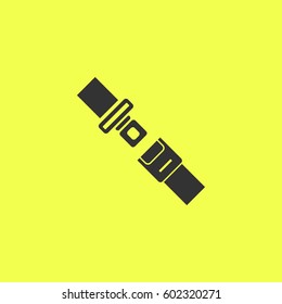 Safety belt icon flat.