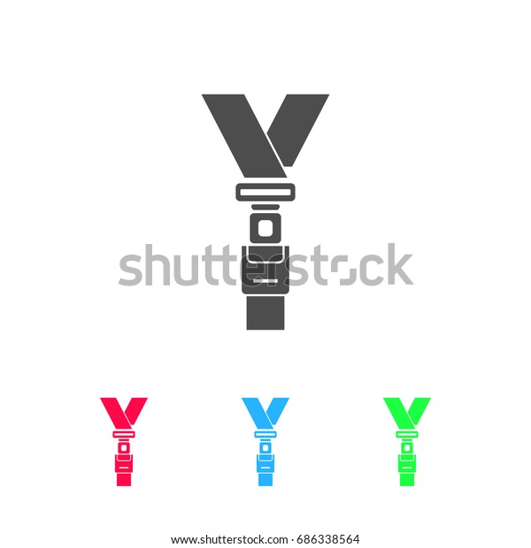 Safety belt icon\
flat. Color pictogram on white background. Vector illustration\
symbol and bonus icons