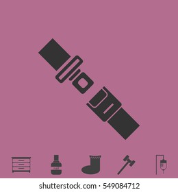 Safety belt icon flat. Simple vector grey pictogram and bonus symbol