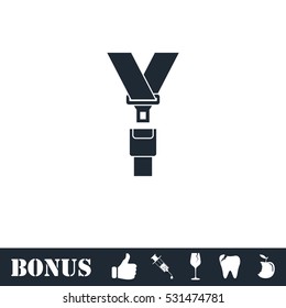 Safety Belt Icon Flat. Vector Illustration Symbol And Bonus Pictogram