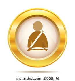 Safety belt icon. Internet button on white background. EPS10 vector. 