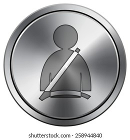 Safety belt icon. Internet button on white background. EPS10 Vector. 