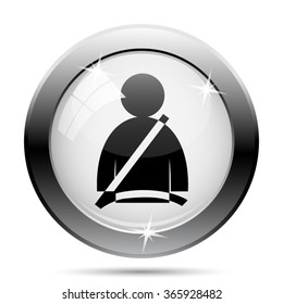 Safety belt icon. Internet button on white background. EPS10 vector.