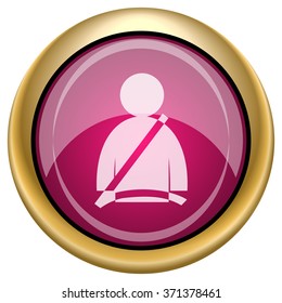 Safety belt icon. Internet button on white background. EPS10 vector.