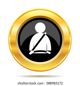 Safety belt icon. Internet button on white background. EPS10 vector.
