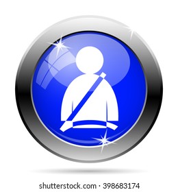 Safety belt icon. Internet button on white background. EPS10 vector