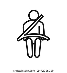 Safety belt icon linear graphics set vector