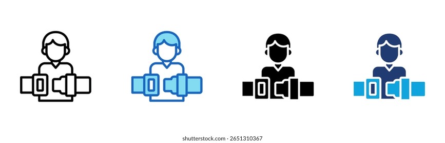 Icono de cinturón de seguridad Multi Style Ilustración vectorial