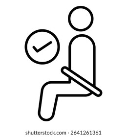 Safety belt icon simple flat icon vector symbol