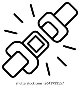 Safety belt icon Thin line vector design