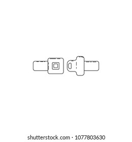safety belt illustration. Element of airport for mobile concept and web apps. Thin line illustration of safety belt can be used for web and mobile. Premium icon on white background