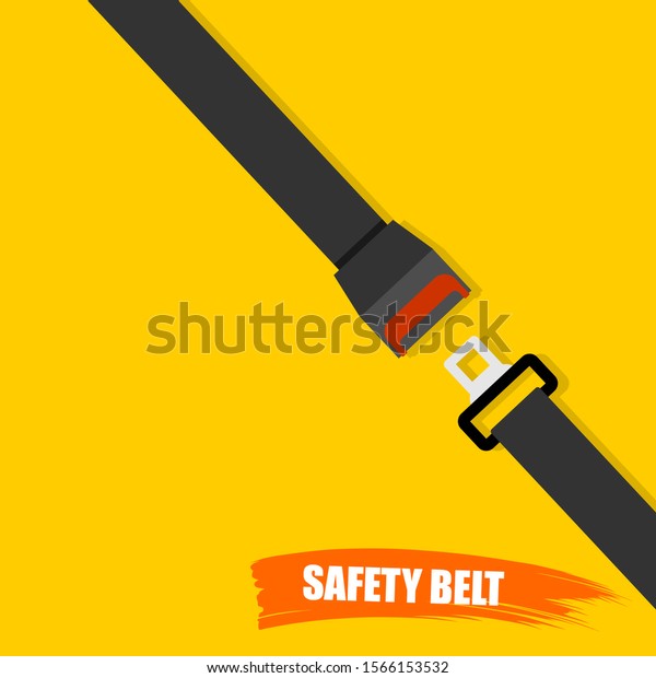 Safety Belt\
Illustration. Flat Design of Seat\
Belt