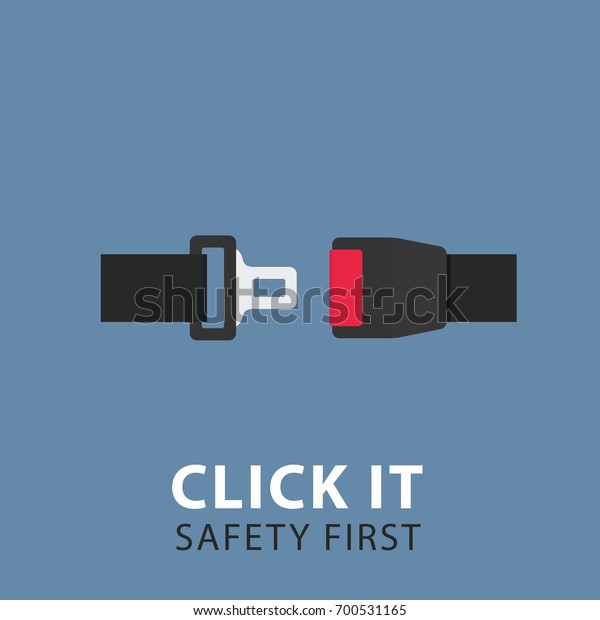 Safety Belt\
Illustration. Flat Design of Seat\
Belt