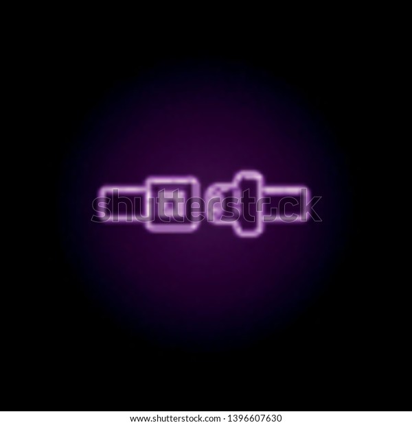 Safety belt neon\
icon. Elements of airport set. Simple icon for websites, web\
design, mobile app, info\
graphics
