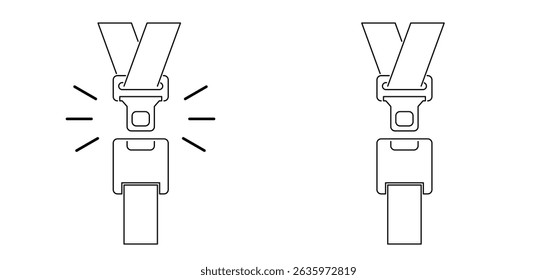 Safety belt or seat belt icon. Car seat, plane or passenger belt for vehicle. Traffic, drive safe sign. lifesaver, seatbelt. prevention concept.
