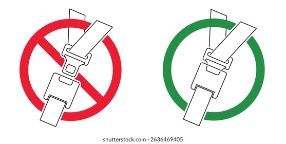 Safety belt or seat belt icon. Car seat, plane or passenger belt for vehicle. Traffic, drive safe sign. lifesaver, seatbelt. prevention concept.