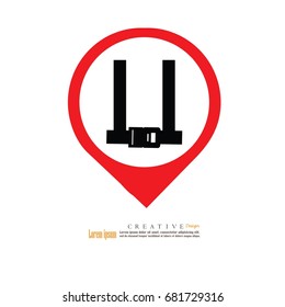 Safety belt. Seat Belt. Vector Illustration