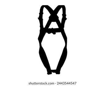 Safety belt silhouette vector art white background
