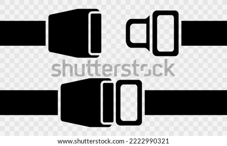 Safety belt vector icon. Fasten seat belt on car or airplane. Protection for driver. Vector 10 Eps.