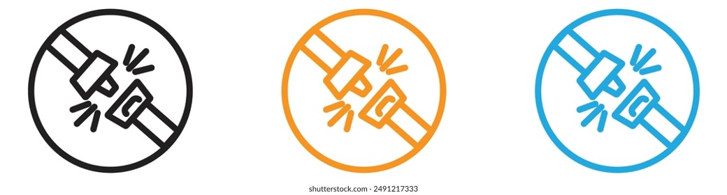 Safety belt vector logo set collection for web app ui