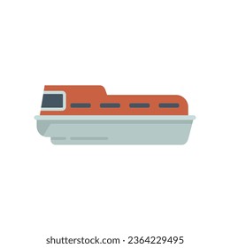Safety boat icon flat vector. Rescue boat. Sea life isolated