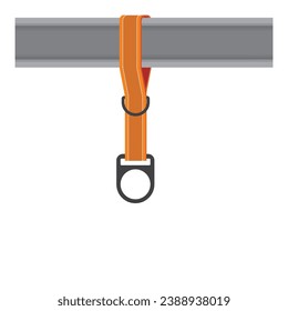 Ilustración vectorial de la correa de conexión del mazo de cables del cuerpo de seguridad para el trabajo a altura de los equipos de protección personal.