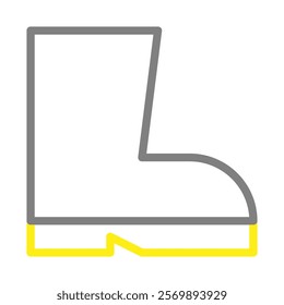 Safety boot icon. Concept of workwear, protection, and safety.