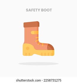 Safety Boot icon flat. Vector illustration on white background. Can used for web, app, digital product, presentation, UI and many more.