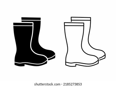 Safety Boot Icon Set Isolated On White Background