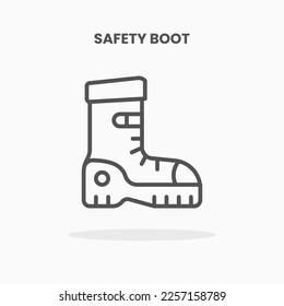 Safety Boot icon vector illustration line style. Great design for web, app and more. Editable Stroke and pixel perfect.