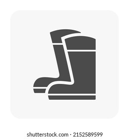 Safety Boot Or Safety Shoe Vector Icon. That Footwear Is Personal Protective Equipment (PPE) For Wear To Work In Construction Site To Protection, Safe Or Prevent Foot Of Builder Or Worker Injury.