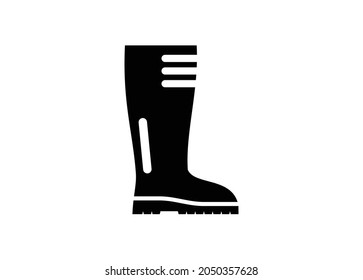 Safety boot shoes. Simple illustration in black and white.