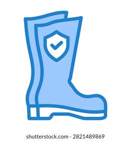 Safety Boots Icon With Blue Color For Construction Management and Building Industry
