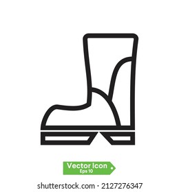 safety boots icon over white background, line style, vector illustration
